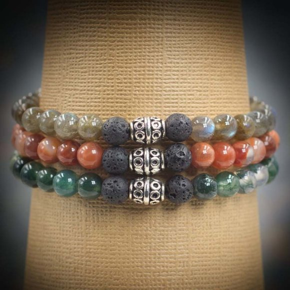 Intuition – Triple Aromatherapy Stretch Bracelets - Handmade to Order - Picture 1 of 2